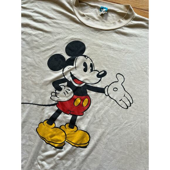 Vintage 80s Mickey Mouse T-Shirt Disney Character Fashions USA One Size Rare - Picture 1 of 4